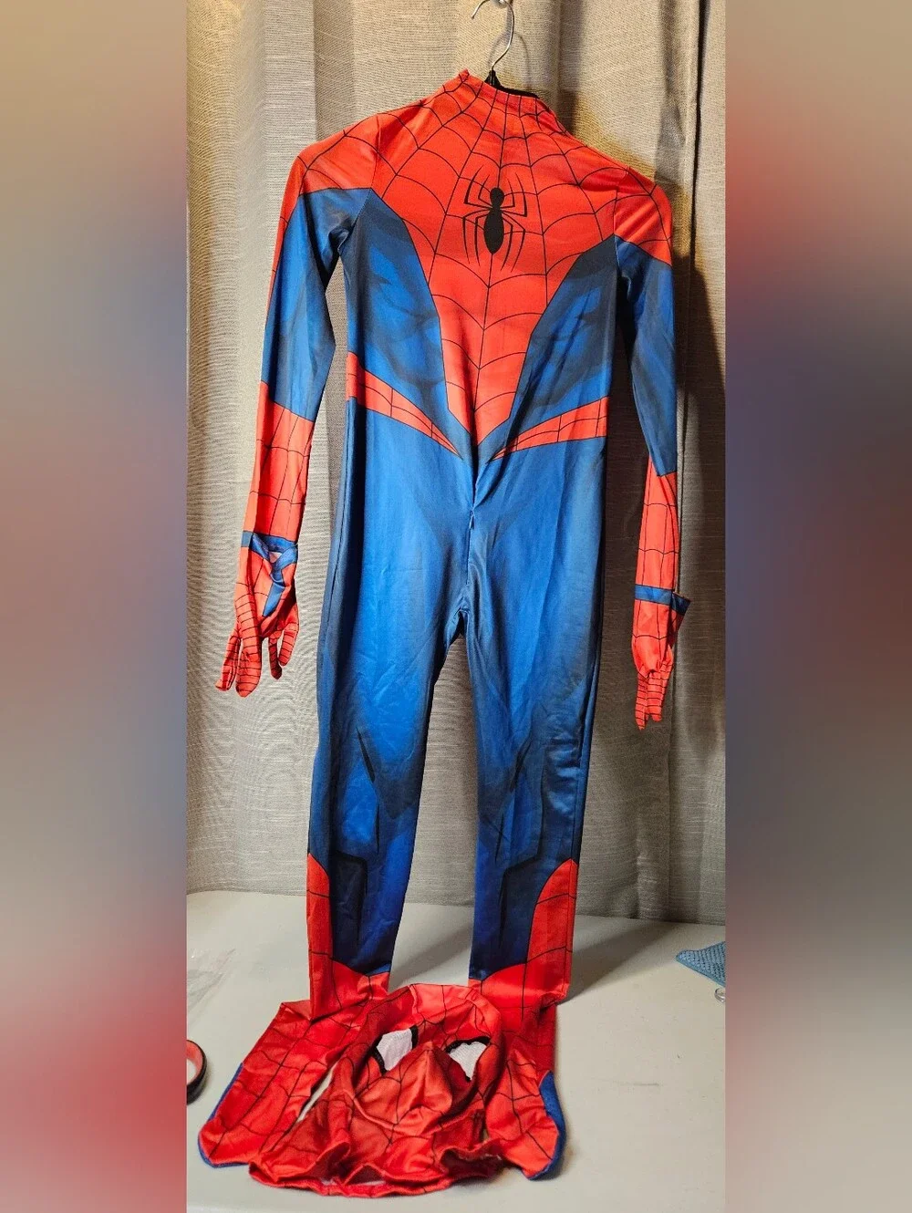 Marvel Spiderman Child Large 10-12 Costume‎ Spandex Zentai Suit Mask Jazwares